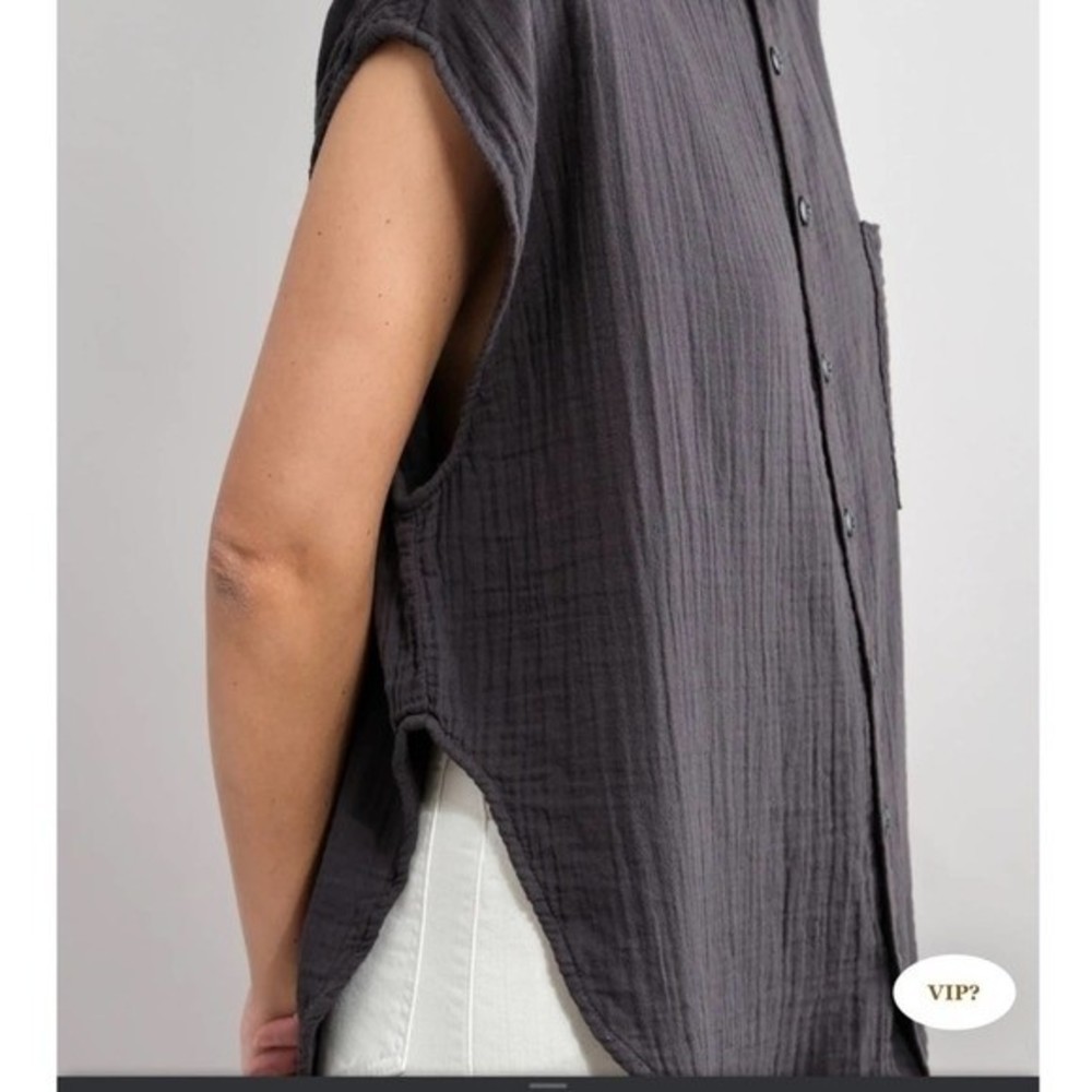 Nsf Ruby Sleeveless Button Up In Deep Pigment Bla… - image 3